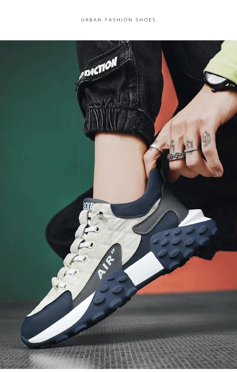 Men's Casual Sneakers with Thick Sole | Stylish Lightweight Walking Shoes for Daily & Sports Use